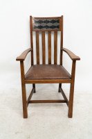 George Montague Ellwood Arts & Crafts Oak Sideboard & 8 Matching Dining Chairs - Thumbnail 33