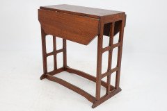 An Arts and Crafts Cotswold School Drop Leaf Dining Table with Lattice Work Ends - Thumbnail 11