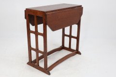 An Arts and Crafts Cotswold School Drop Leaf Dining Table with Lattice Work Ends - Thumbnail 13
