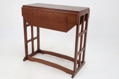 An Arts and Crafts Cotswold School Drop Leaf Dining Table with Lattice Work Ends - Thumbnail 15