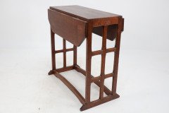 An Arts and Crafts Cotswold School Drop Leaf Dining Table with Lattice Work Ends - Thumbnail 16