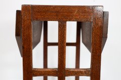 An Arts and Crafts Cotswold School Drop Leaf Dining Table with Lattice Work Ends - Thumbnail 17