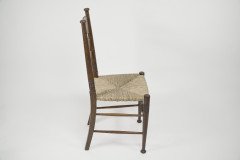 Liberty & Co. a Pair of William Birch Arts & Crafts Oak Rush Seat Dining Chairs - Thumbnail 4