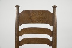 Liberty & Co. a Pair of William Birch Arts & Crafts Oak Rush Seat Dining Chairs - Thumbnail 11