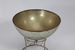 Arts and Crafts Style Silver-Plated Punch Bowl on Scroll Stand with Ladle - Thumbnail 14