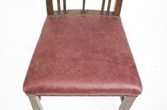 Liberty & Co., attributed. An Arts & Crafts Oak Chair with Shaped Padded Headrest & Pewter Heart Inlay - Thumbnail 11