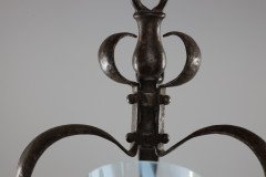 An Arts & Crafts Wrought Iron Lantern with Uranium/Vaseline Slag Glass Shade - Thumbnail 6