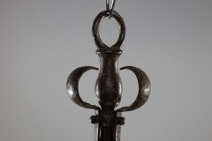 An Arts & Crafts Wrought Iron Lantern with Uranium/Vaseline Slag Glass Shade - Thumbnail 7