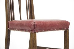 Liberty & Co., attributed. An Arts & Crafts Oak Chair with Shaped Padded Headrest & Pewter Heart Inlay - Thumbnail 17