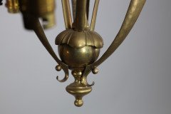 An Arts and Crafts Brass Three Arm Ceiling Light - Thumbnail 6