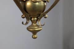 An Arts and Crafts Brass Three Arm Ceiling Light - Thumbnail 7