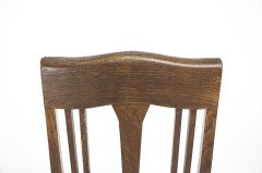 Liberty & Co., attributed. An Arts & Crafts Oak Chair with Shaped Padded Headrest & Pewter Heart Inlay - Thumbnail 24