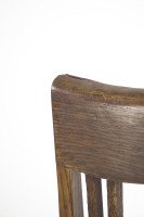 Liberty & Co., attributed. An Arts & Crafts Oak Chair with Shaped Padded Headrest & Pewter Heart Inlay - Thumbnail 25