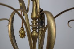 An Arts and Crafts Brass Three Arm Ceiling Light - Thumbnail 10