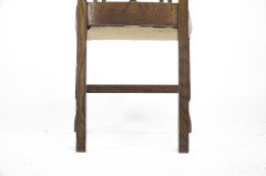 Liberty & Co., attributed. An Arts & Crafts Oak Chair with Shaped Padded Headrest & Pewter Heart Inlay - Thumbnail 28