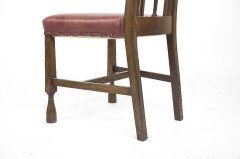 Liberty & Co. Attri. an Arts & Crafts Oak Chair with Shaped Padded Headrest and Pewter Heart Inlay - Thumbnail 30