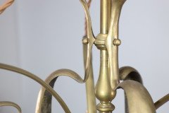An Arts and Crafts Brass Three Arm Ceiling Light - Thumbnail 13