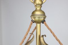An Arts and Crafts Brass Three Arm Ceiling Light - Thumbnail 14
