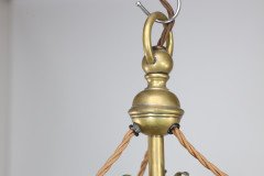 An Arts and Crafts Brass Three Arm Ceiling Light - Thumbnail 15