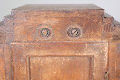 A Continental Arts & Crafts Oak Mantle Clock with Carved Stylised Glasgow Roses - Thumbnail 25