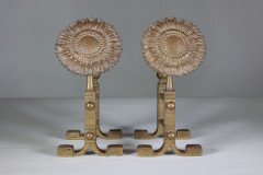Henry Jeckyll for Robbins and Co. a Pair of Anglo- Japanese Brass Fire Dogs - Thumbnail 2