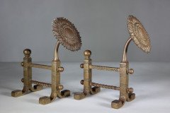 Henry Jeckyll for Robbins and Co. a Pair of Anglo- Japanese Brass Fire Dogs - Thumbnail 3