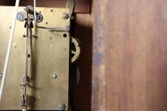 A Continental Arts & Crafts Oak Mantle Clock with Carved Stylised Glasgow Roses - Thumbnail 31