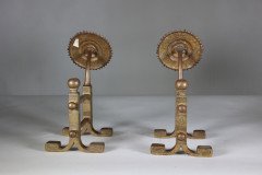 Henry Jeckyll for Robbins and Co. a Pair of Anglo- Japanese Brass Fire Dogs - Thumbnail 7