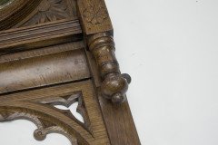 A Large Gothic Revival Carved Oak Barometer with a Rare Snail Tail Thermometer - Thumbnail 4