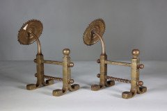 Henry Jeckyll for Robbins and Co. a Pair of Anglo- Japanese Brass Fire Dogs - Thumbnail 8