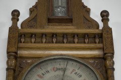 A Large Gothic Revival Carved Oak Barometer with a Rare Snail Tail Thermometer - Thumbnail 8