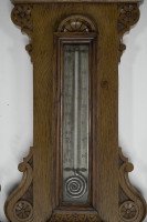 A Large Gothic Revival Carved Oak Barometer with a Rare Snail Tail Thermometer - Thumbnail 13
