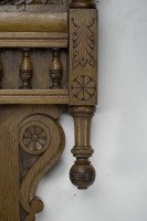 A Large Gothic Revival Carved Oak Barometer with a Rare Snail Tail Thermometer - Thumbnail 14