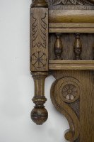 A Large Gothic Revival Carved Oak Barometer with a Rare Snail Tail Thermometer - Thumbnail 15