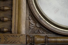 A Large Gothic Revival Carved Oak Barometer with a Rare Snail Tail Thermometer - Thumbnail 16