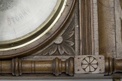 A Large Gothic Revival Carved Oak Barometer with a Rare Snail Tail Thermometer - Thumbnail 17
