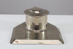 Jesson Birkett & Co. – Silver Plated Inkwell with Monogram - Thumbnail 2