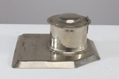 Jesson Birkett & Co, a Silver Plated Inkwell, Stamped with a Monogram - Thumbnail 5