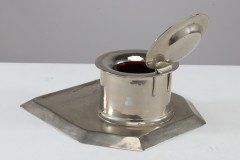 Jesson Birkett & Co, a Silver Plated Inkwell, Stamped with a Monogram - Thumbnail 7