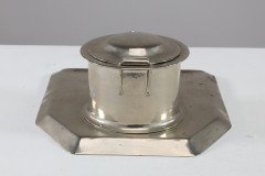 Jesson Birkett & Co, a Silver Plated Inkwell, Stamped with a Monogram - Thumbnail 9