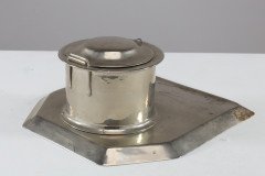 Jesson Birkett & Co. – Silver Plated Inkwell with Monogram - Thumbnail 10
