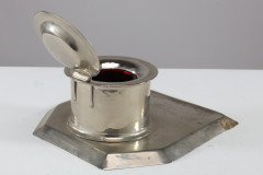 Jesson Birkett & Co, a Silver Plated Inkwell, Stamped with a Monogram - Thumbnail 11