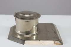 Jesson Birkett & Co, a Silver Plated Inkwell, Stamped with a Monogram - Thumbnail 14