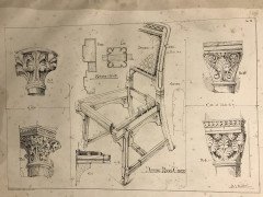 Bruce Talbert. a Gothic Revival Tall Back Oak Chair with the Original Upholstery - Thumbnail 1