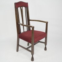 Liberty & Co, Attr An Arts & Crafts Mahogany Armchair Inlaid with a Pewter Heart - Thumbnail 1