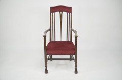 Liberty & Co, Attr An Arts & Crafts Mahogany Armchair Inlaid with a Pewter Heart - Thumbnail 2