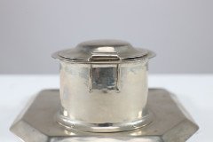 Jesson Birkett & Co, a Silver Plated Inkwell, Stamped with a Monogram - Thumbnail 22