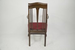 Liberty & Co, Attr An Arts & Crafts Mahogany Armchair Inlaid with a Pewter Heart - Thumbnail 17