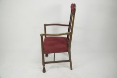 Liberty & Co, Attr An Arts & Crafts Mahogany Armchair Inlaid with a Pewter Heart - Thumbnail 4