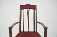 Liberty & Co, Attr An Arts & Crafts Mahogany Armchair Inlaid with a Pewter Heart - Thumbnail 5
